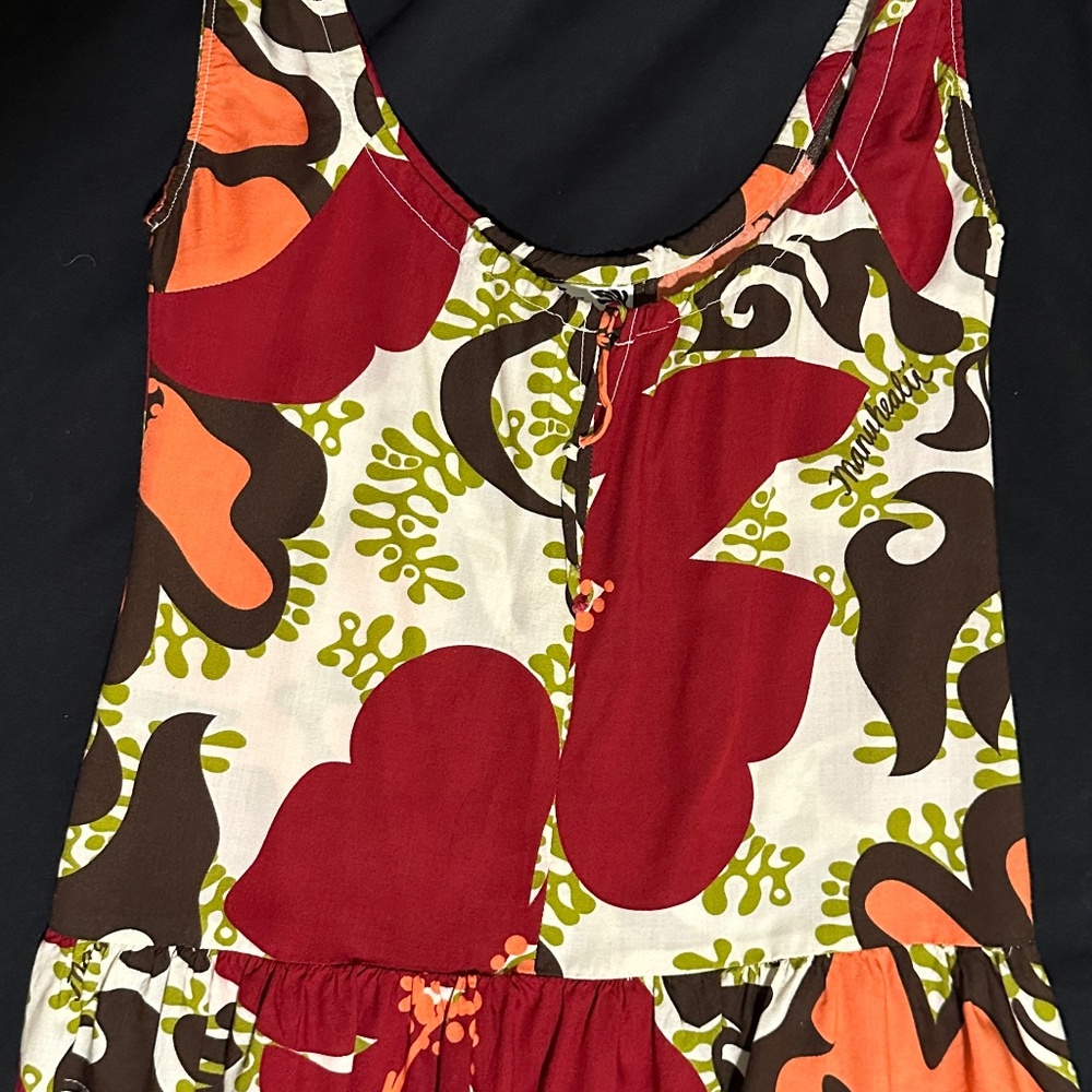 Manuhealii Red, Orange, Brown & Green Floral Tank Top